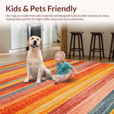 Ultra Soft Area Rug, Non Slip, Stain Resistant, Washable Area Rugs for Living Room, Bedroom, Vibrant Tufted Rainbow Aesthetic(Orange)