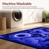 Ultra Soft Area Rug, Non Slip, Stain Resistant, Washable Area Rugs for Living Room, Bedroom, Playful Dragon Fantasy Expression(Blue)