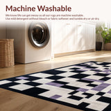 Ultra Soft Area Rug, Non Slip, Stain Resistant, Washable Area Rugs for Living Room, Bedroom, Contemporary Graphic Dice Aesthetic(Black)