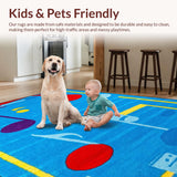 Ultra Soft Area Rug, Non Slip, Stain Resistant, Washable Area Rugs for Living Room, Bedroom, Dynamic Note Display Visual(Blue)