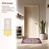 Ultra Soft Area Rug, Non Slip, Stain Resistant, Washable Area Rugs for Living Room, Bedroom, Vibrant Paisley Floral Fusion(White)