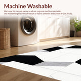 Ultra Soft Area Rug, Non Slip, Stain Resistant, Washable Area Rugs for Living Room, Bedroom, Sleek Minimalist Monochrome Accent(Black)