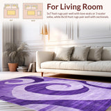 Ultra Soft Area Rug, Non Slip, Stain Resistant, Washable Area Rugs for Living Room, Bedroom, Bright Youthful Swirl Aesthetic(Purple)