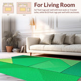 Ultra Soft Area Rug, Non Slip, Stain Resistant, Washable Area Rugs for Living Room, Bedroom, Soft Washable Abstract Bedroom Area Rug(Green)