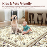Ultra Soft Area Rug, Non Slip, Stain Resistant, Washable Area Rugs for Living Room, Bedroom, Neutral with Ivory and Bronze Tones(Beige)