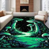 Ultra Soft Area Rug, Non Slip, Stain Resistant, Washable Area Rugs for Living Room, Bedroom, Soft Retro Nature Inspired Design(Green)