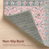 Ultra Soft Area Rug, Non Slip, Stain Resistant, Washable Area Rugs for Living Room, Bedroom, Chic Pastel Floral Arrangement(Pink)