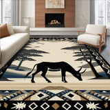 Ultra Soft Area Rug, Non Slip, Stain Resistant, Washable Area Rugs for Living Room, Bedroom, Modern Artistic Zebra-Inspired Look(Beige)