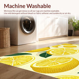 Ultra Soft Area Rug, Non Slip, Stain Resistant, Washable Area Rugs for Living Room, Bedroom, Seasonal Lemon Motif with Cozy Vibes(Yellow)
