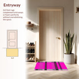 Ultra Soft Area Rug, Non Slip, Stain Resistant, Washable Area Rugs for Living Room, Bedroom, Chic Abstract Color Block Pattern(Pink)