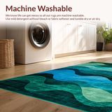 Ultra Soft Area Rug, Non Slip, Stain Resistant, Washable Area Rugs for Living Room, Bedroom, Eclectic Modern Color Splash(Blue)