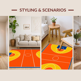 Ultra Soft Area Rug, Non Slip, Stain Resistant, Washable Area Rugs for Living Room, Bedroom, Energetic Sports-Themed Design(Orange)