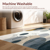 Ultra Soft Area Rug, Non Slip, Stain Resistant, Washable Area Rugs for Living Room, Bedroom, Contemporary Beige and Smoke Area with Abstract Floral Medallion Design(Gray)