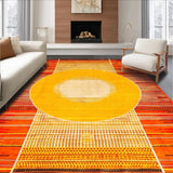 Ultra Soft Area Rug, Non Slip, Stain Resistant, Washable Area Rugs for Living Room, Bedroom, Unique Sunlit Geometric Arrangement(Orange)