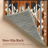 Ultra Soft Area Rug, Non Slip, Stain Resistant, Washable Area Rugs for Living Room, Bedroom, Lively Geometric Southwestern Composition(Brown)
