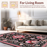 Modern Tiled Floral Aesthetic(Black)