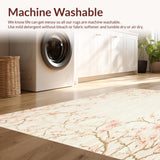 Ultra Soft Area Rug, Non Slip, Stain Resistant, Washable Area Rugs for Living Room, Bedroom, Elegant Floral Low Pile Area Boho Chic(Beige)