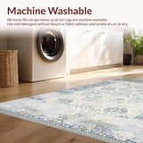 Ultra Soft Area Rug, Non Slip, Stain Resistant, Washable Area Rugs for Living Room, Bedroom, Rustic Two-Toned Botanical Style(Beige)
