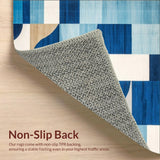 Ultra Soft Area Rug, Non Slip, Stain Resistant, Washable Area Rugs for Living Room, Bedroom, Vibrant Area Eco Friendly Reversible Mat for Patios(Blue)