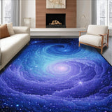 Ultra Soft Area Rug, Non Slip, Stain Resistant, Washable Area Rugs for Living Room, Bedroom, Mystical Stellar Color Palette(Blue)