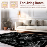 Ultra Soft Area Rug, Non Slip, Stain Resistant, Washable Area Rugs for Living Room, Bedroom, Whimsical Gothic Lace Element(White)