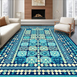 Ultra Soft Area Rug, Non Slip, Stain Resistant, Washable Area Rugs for Living Room, Bedroom, Global Gathering(Blue)