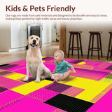 Ultra Soft Area Rug, Non Slip, Stain Resistant, Washable Area Rugs for Living Room, Bedroom, Lively Memphis Inspired Patterns(Pink)