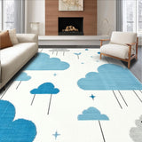Ultra Soft Area Rug, Non Slip, Stain Resistant, Washable Area Rugs for Living Room, Bedroom, Serene Abstract Sky Motif(Blue)