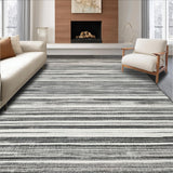 Ultra Soft Area Rug, Non Slip, Stain Resistant, Washable Area Rugs for Living Room, Bedroom, Bold Stripe Rug(Black)