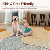Ultra Soft Area Rug, Non Slip, Stain Resistant, Washable Area Rugs for Living Room, Bedroom, Modern Neutral Sandstone Living Room Rug Handmade(Beige)