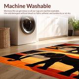 Ultra Soft Area Rug, Non Slip, Stain Resistant, Washable Area Rugs for Living Room, Bedroom, Striking Sunset Gradient Motif(Brown)