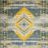 Ultra Soft Area Rug, Non Slip, Stain Resistant, Washable Area Rugs for Living Room, Bedroom, Rustic Tribal Geometric Aesthetic(Gray)