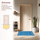 Ultra Soft Area Rug, Non Slip, Stain Resistant, Washable Area Rugs for Living Room, Bedroom, Whimsical Blue Bow Pattern Rug for Fun and Stylish Decor(Blue)
