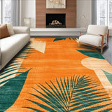 Ultra Soft Area Rug, Non Slip, Stain Resistant, Washable Area Rugs for Living Room, Bedroom, Contemporary Colorful Linear Elements(Orange)