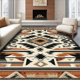 Southwestern Inspired Tribal Motif Rug with Earthy Tones(Beige)
