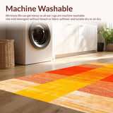 Ultra Soft Area Rug, Non Slip, Stain Resistant, Washable Area Rugs for Living Room, Bedroom, Vibrant Abstract Color Splash Design(Yellow)