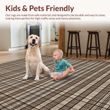 Ultra Soft Area Rug, Non Slip, Stain Resistant, Washable Area Rugs for Living Room, Bedroom, Timeless Classic Diamond Patterned Appeal(Beige)