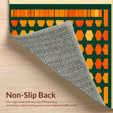 Ultra Soft Area Rug, Non Slip, Stain Resistant, Washable Area Rugs for Living Room, Bedroom, Vintage Geometric Hexagon Fusion(Orange)