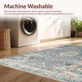 Ultra Soft Area Rug, Non Slip, Stain Resistant, Washable Area Rugs for Living Room, Bedroom, Sophisticated Low-Profile Geometric Design(Gray)