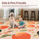 Ultra Soft Area Rug, Non Slip, Stain Resistant, Washable Area Rugs for Living Room, Bedroom, Fun Lively Colorful Textile Art(Orange)