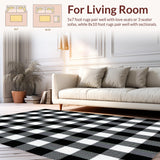 Contemporary Black and White Grid(Black)