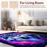 Ultra Soft Area Rug, Non Slip, Stain Resistant, Washable Area Rugs for Living Room, Bedroom, Dynamic Celestial Creature Motif(Purple)