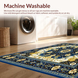 Ultra Soft Area Rug, Non Slip, Stain Resistant, Washable Area Rugs for Living Room, Bedroom, Beige & Brown Patio for RV(Blue)