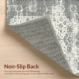 Ultra Soft Area Rug, Non Slip, Stain Resistant, Washable Area Rugs for Living Room, Bedroom, Rustic Taupe Damask Harmony(Beige)