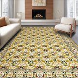 Ultra Soft Area Rug, Non Slip, Stain Resistant, Washable Area Rugs for Living Room, Bedroom, Rustic Earthy Floral Aesthetics(Beige)