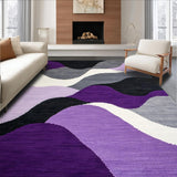 Ultra Soft Area Rug, Non Slip, Stain Resistant, Washable Area Rugs for Living Room, Bedroom, Abstract Purple Grey Swirl Motif(Purple)