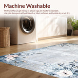 Ultra Soft Area Rug, Non Slip, Stain Resistant, Washable Area Rugs for Living Room, Bedroom, Contemporary Subtle Ogee Design(Gray)