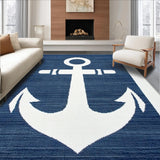 Ultra Soft Area Rug, Non Slip, Stain Resistant, Washable Area Rugs for Living Room, Bedroom, Modern Abstract Ocean Motif(Blue)