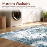 Ultra Soft Area Rug, Non Slip, Stain Resistant, Washable Area Rugs for Living Room, Bedroom, Rustic Long-Lasting Medallion Design(White)