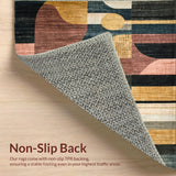 Ultra Soft Area Rug, Non Slip, Stain Resistant, Washable Area Rugs for Living Room, Bedroom, Geometric Surfboard Rug Bold Design(Gold)
